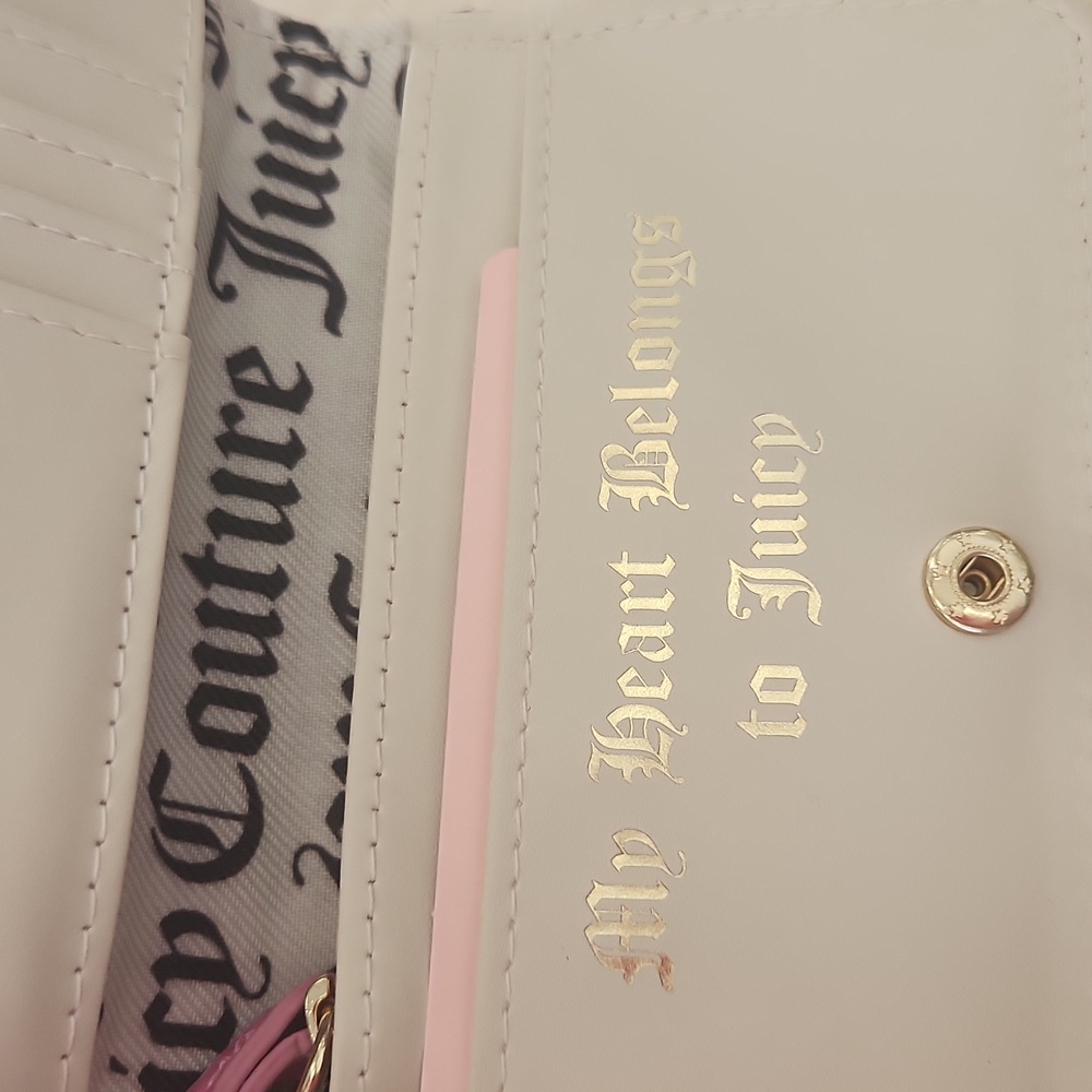 Juicy Couture Pink Heart Charm Wallet Small Cards And Money Organazer Logo Case - Picture 9 of 13